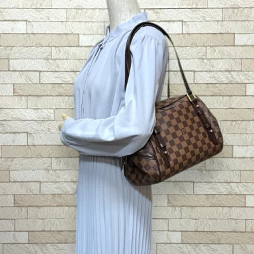 Louis Vuitton Damier Canvas Shoulder Bag Brown Rivington